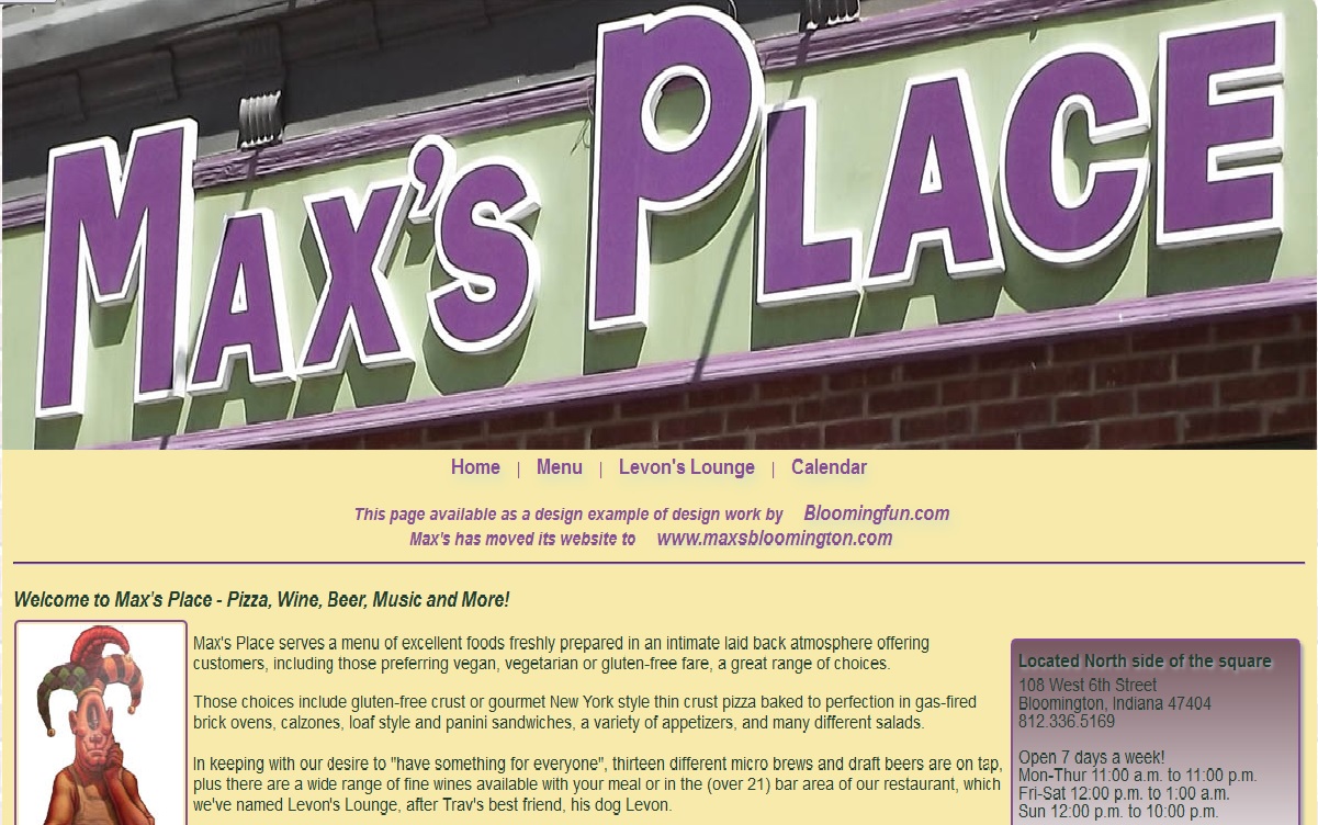 Web Development Portfolio - Maxs Place Bloomington